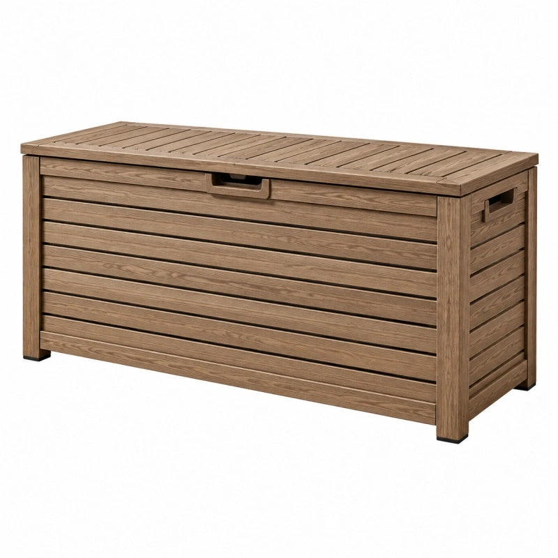 Garten-Aufbewahrungsbox 120 x 50 x 60 cm Holz Braun mit Deckel