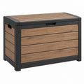 Garten-Aufbewahrungsbox 120 x 60 x 65 cm Kunststoff Braun Schwarz mit klappbarem Deckel