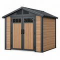 Gartenhaus 180 x 120 x 200 cm Kunststoff Braun Anthrazit mit Satteldach