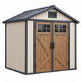 Gartengerätehaus 213 x 127 x 190 cm aus Stahl in Holzoptik mit Doppeltür