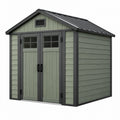Gartenhaus 185 x 113 x 205 cm Kunststoff Grün Anthrazit mit Doppeltür und Satteldach