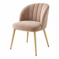 Esszimmerstuhl 56 x 60 x 82 cm Samtstoff Taupe mit Metallbeinen im Retro Stil