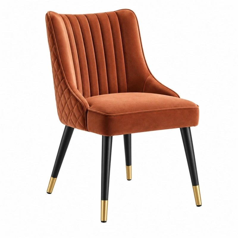 Esszimmerstuhl 58 x 62 x 86 cm Samt Terrakotta gepolstert moderner Stil